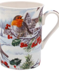 The Leonardo Collection Warmdrinktasse Rotkehlchen feines Porzellan für Heimkocher | The Leonardo Collection Weihnachtl