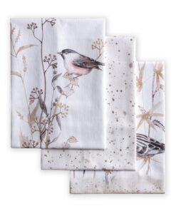 Maison d' Hermine Meadow Florals Brown Baumwollset von 3 Multi-Purpose Küchenhandtücher | Bar Towel | Frühling/Sommer 50