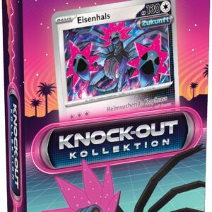 Pokémon Sammelkartenspiel Knock-Out-Kollektion Eisenhals: 1 holografische Karte, 2 Boosterpacks & 1 Stickerbogen für Sam