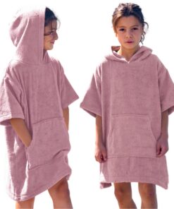 CalmyBEACH Badeponcho Kinder Jungen Mädchen - 100% Baumwolle Surf Poncho Strand mit Kapuze OEKO-TEX