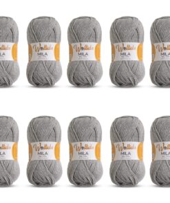 Wollidu Mila Garn zum Häkeln und Stricken Hellgrau 100% Polyacryl OEKO-TEX STANDARD 100 | Wollidu Mila Garn Häkelgarn 1