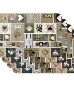Vénilia Tischset Country Love, Platzset für Esszimmer - abwischen inklusive - Lebensmittelgeschützt - 45 x 30 cm - 4 Stü