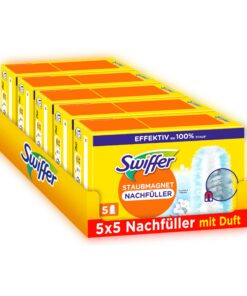 Swiffer Staubmagnet Nachfüllpackung 25 Tücher, Febreze-Duft, 3-mal mehr Staub und Haare fangen und schließen, perfekt fü