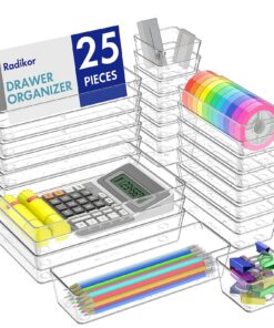 Schubladen Organizer 25 Stück 4 Größen - Schminktisch Organizer für Küche Bad Büro