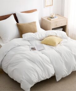 BEDSURE White 135x200 Sheet Set - 2 Sheet Pieces + 2 Pillow Cases, ÖKO-TEX Certified, Microfiber Polyester with Zip, Per