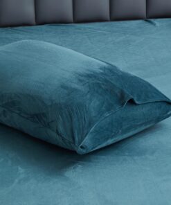 Fleece Kissenbezüge Petrol Blau 40x80 Winterwarm Plüschig im Umschlagstil