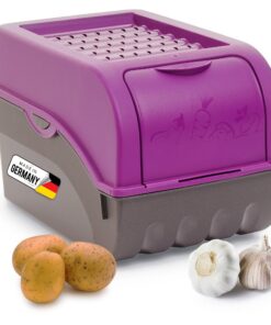 Novaliv Kartoffel Aufbewahrungsbox 5L LILA stapelbar Zwiebelbox Gemüsebox Frischhaltedose Zwiebel Aufbewahrung Kartoffel