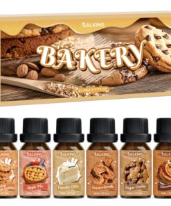 SALKING Backen Ätherische Öle Set - Aromatherapie Duftöl GeschenkSet für Diffuser - 6x10ml Schokoladenkekse, Apfelkuchen