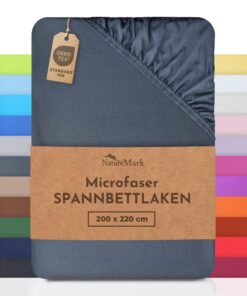 NatureMark Mikrofaser-Spannbettlaken 200 x 220 cm – Anthrazit │ ÖKO-TEX STANDARD 100