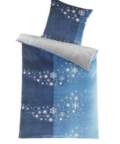 MB Warenhandel24 Winterwarmes Bettwäsche Microfaser Flausch Fleece Sternenschweif Blau 2 TLG (135x200 + 80x80 cm)