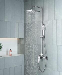 KOMIRO Duschset mit Armaturen - verstellbare Brausestange und Regendusche für Badefreunde