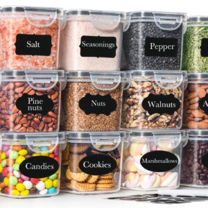 GoMaihe Vorratsdosen mit Luftdichtem Deckel: Speicherk-slot für Küche - 12er-Set | BPA-FREI | Spülmaschinenfest | Müsli,
