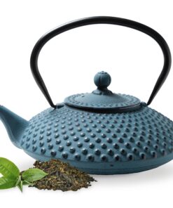 TEEKANNE GUSSEISEN Teekanne | 1,25 Liter mit Edelstahl-Sieb | Japanischer Stil & Hervorragende Wärmespeicherung | Blau K