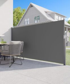 UNIONLINE Ausziehbarer Sichtschutz Sonnenschutz Markise, wasserdichter Windschutz für Garten Balkon & Terrasse (Dunkelgr