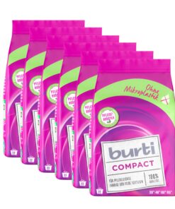 Berti Compact 6er Set Reinigt Farbige und Feine Textilien Mit 1,1 KG Reiner Seife, Natürlichen Enzymen und 4xAktiv-Plus-