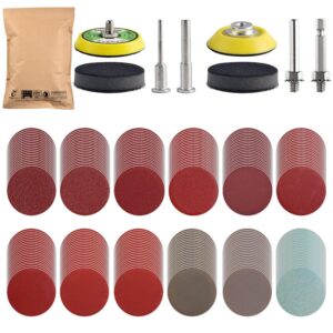 240 Stück 2 Zoll Schleifscheiben Pads für Holzmöbellackierung und Automobil - Klett Körnung 80-3000 - 50mm Mit 2 Stück 1