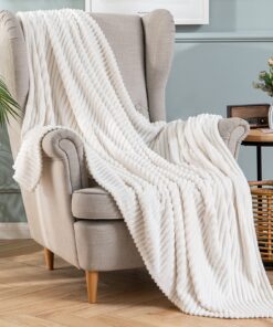 MIULEE Flauschig Kuscheldecke Für Bett Und Sofa 125x150 cm Weiß