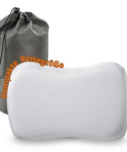 sleepling Nackenkissen Memory Foam 50x35x12cm für Reisen mit Travel Bag