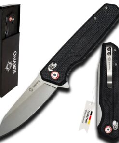 SK1 Klappmesser - Outdoor Einhandmesser aus D2-Stahl mit Titan-Beschichtung & G10 Griff - Perfekt für Survivor und EDC