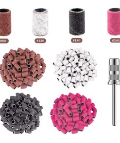 luckaide Nagelfräser Schleifhülsen 100 Stück, perfekt für Maniküre und Pediküre, verschiedene Körnungen im Set