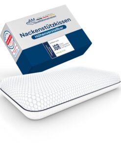 AM Premium Nackenstützkissen höhenverstellbar mit Cooling Gel & Tencel Bezug - Made in Germany Oeko-TEX zertifiziert