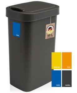Hausfelder 50l groß Mülleimer schwarze Küchenabfalltonne Recyclingschachtel