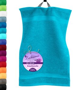 Lashuma extra weiches Gästehandtuch - Aquamarin, OEKO-TEX STANDARD 100 für Gäste | Lashuma extra weiches Handtuch klein