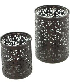 Metall-Windlicht Paisley - 2er Set für Outdoor-Verwendung mit eleganten Formen und einer vielseitigen Anwendungsigmoid