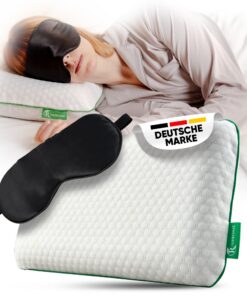 Ergonomisches Memory Foam Nackenkissen (50x30 cm) aus Bambuskohle für Seiten-, Rücken- & Bauchschläfer