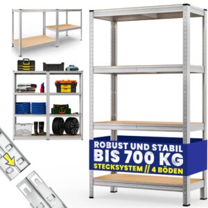 Monzana® Schwerlastregal für Werkstatt und Lager | 700kg Trag capacité Monzana® MDF-Platten Regal | Monzana® Kellerrega