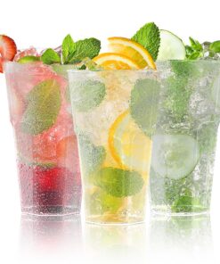 AOLUXLM Mehrweg Partybecher Set 50 Stück für Getränkepartys 400 ML Geburtstag Hochzeit