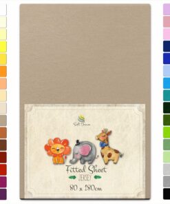 Soft Dream Spannbettlaken - Baumwolljersey - Kinderbett - OekoTex - Made in EU - 100% gekämmte Baumwolle - Cappuccino -