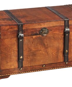 Kobolo Holztruhe TROVE klein 70x35x38 cm braun | stabile Vintage Aufbewahrungsbox für Wohnzimmer & Kinderzimmer