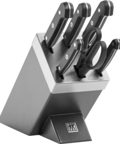 ZWILLING Gourmet Selbstschärfender Messerblock, 7-teilig, rostfreier Spezialstahl, für Pfleger, Grau | ZWILLING Gourmet