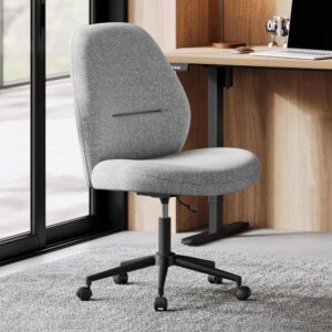 SONGMICS Drehstuhl für Homeoffice und Büro, gepolstert, höhenverstellbar mit Wippfunktion, Taubengrau OBG044G01V1