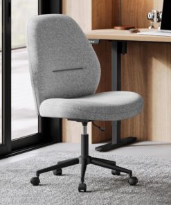 SONGMICS Drehstuhl für Homeoffice und Büro, gepolstert, höhenverstellbar mit Wippfunktion, Taubengrau OBG044G01V1