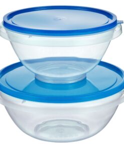 Kigima Schüssel mit Deckel Set 4,5L-7L Blau – Vielseitiges BPA-Freies Schüsselset für Küche – Salatschüssel, Rührschüsse
