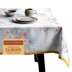 Maison d'Hermine waschbare quadratische Ostertischdecke Paradise Island - Frühling/Sommer (160cm x 220cm) OEKO-TEX STAND