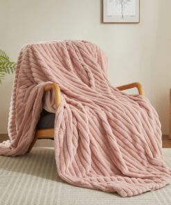Luofanfei Wohndecke Fleecedecke 200x200 Rosa Pink Kuschelig Warm Plüschig Für Sofa und Bett