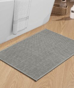Chakme rutschfeste Badematte 43 x 61 cm waschbar Grau