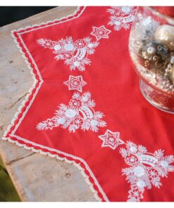 VERVACO Kreuzstitch Stickpackungen WEIHNACHTSBAUM FORM Erwachsene Stickset Vorgedruckte Stuckdekke ca. 75 x 75 cm Weihna