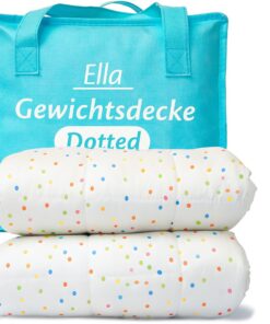 Ella Gewichtsdecke Kinder 2,4 kg 90x120 cm – Therapiedecke, für Kinder mit Stress & Angst, Hypoallergene Glasperlenthera