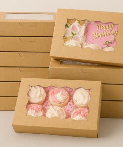 20 Stück Keksschachtel mit Sichtfenster - Ideal geschenkbox für Geburtstag und Feiertage (18 X 11 X 4 CM)