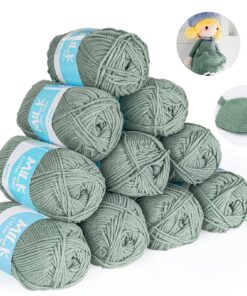 Häkelgarn 12er* 50g/Ball - Super Weiche 100% Acryl Garn zum Stricken & Häkeln - Antipilling Babystrickgarn für Anfänger