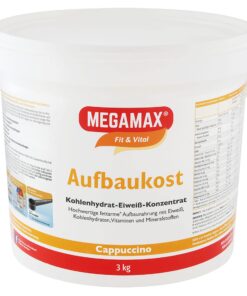 Megamax Aufbaukost Cappuccino 3 kg - Proteinpulver zur Gewichtszunahme und Muskelaufbau für Athleten und Fitnessbildner