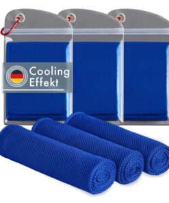 Blumtal Kühlhandtuch 3er Set - kühlendes Fitness-Kühl-Tuch für Männer und Frauen - Königlich Blauer Microfaserhandtuch m