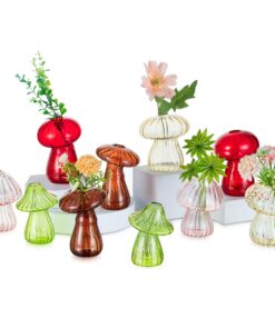 Glasseam Pilzpflanzen-Anzuchtstationen Set mit 10 Hydrokultur-Pflanzgefäßen - Niedliches Glas-Terrarium für Zuhause & Pf