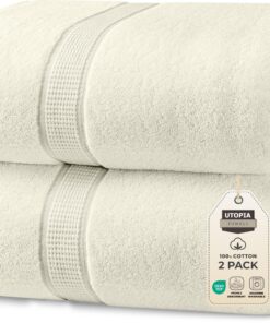 Utopia Luxuriöses Jumbo-Badetuch - superweich, Hotel-Qualität (89x178 cm, 2er-Pack) OEKO-TEX STANDARD 100 Utopia 100%