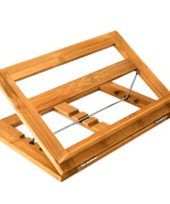 Relaxdays Kochbuchständer Bambus | Verschlagebar für Küche und Büro | Holz, Natur | Ideal für Liebhaber von Kochen und L