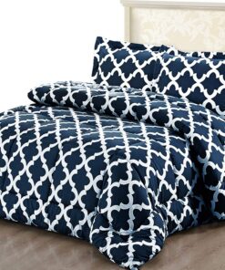 Doppelbett-Bettdecke marineblau, bedruckte Tagesdecke warm antiallergen, ideal für die ganze Familie, überwurf für doppe